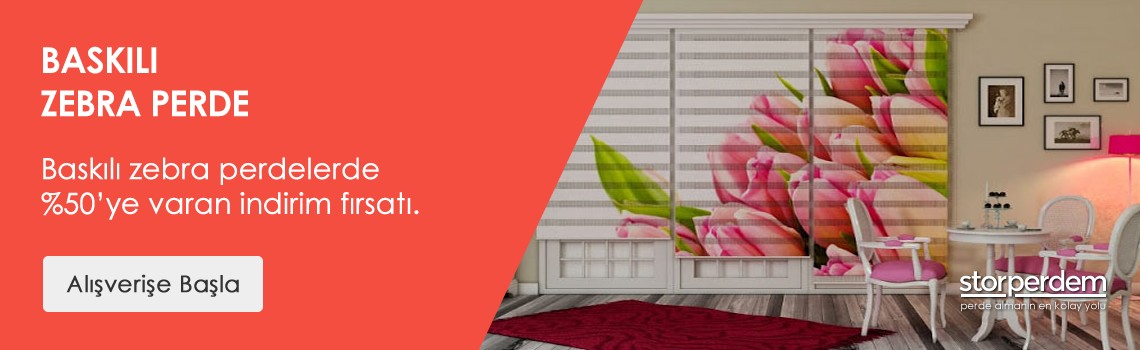 Baskılı Zebra Perde