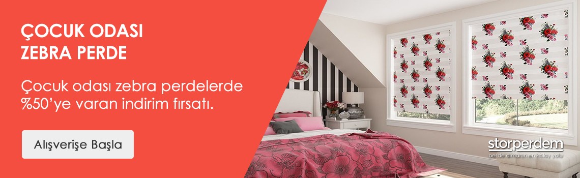 Çocuk Odası Zebra Perde